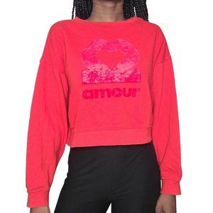 H&M Red Amour Cropped Sweater